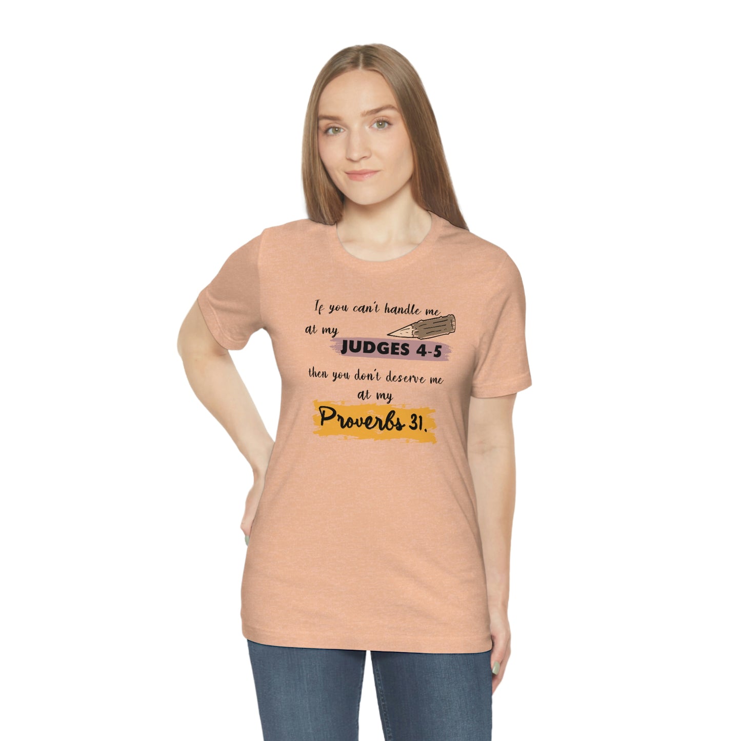 Women's Judges 4-5/Proverbs 31 (Black Text) Short Sleeve T-Shirt