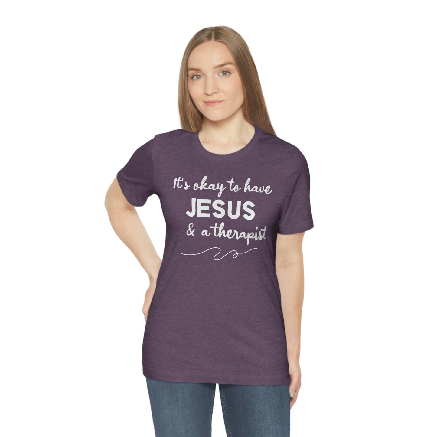 Women's Jesus & A Therapist (White Text) Short Sleeve T-Shirt