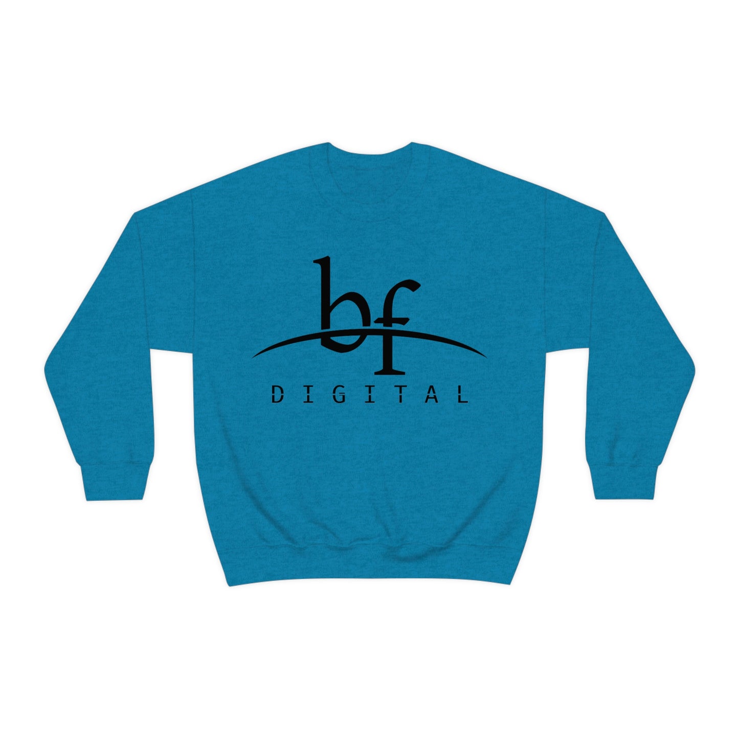 Unisex Blue Fire Digital Network Logo (Black) Heavy Blend™ Crewneck Sweatshirt