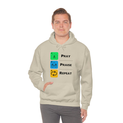 Unisex Pray, Praise, Repeat Heavy Blend™ Hooded Sweatshirt (Palette 2)