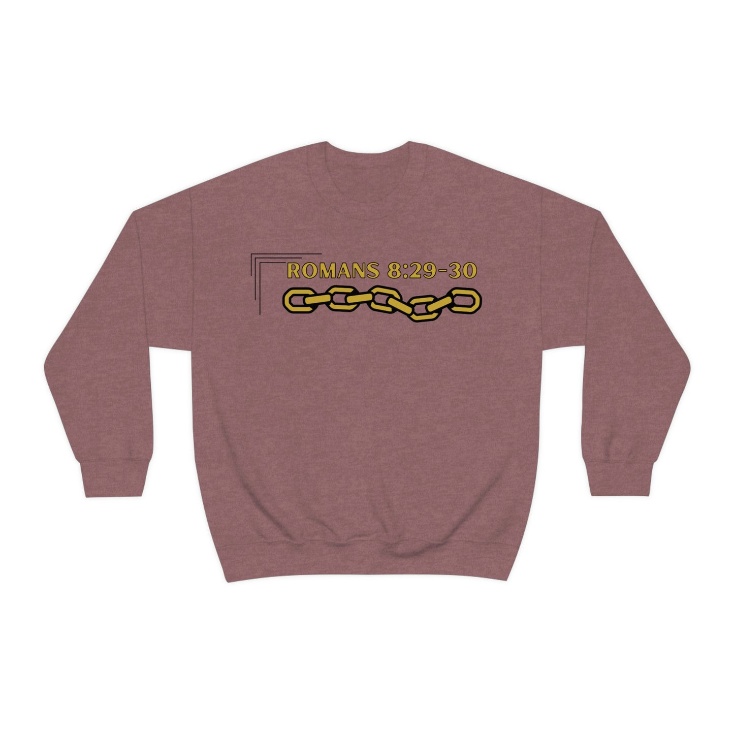 Unisex Golden Chain of Redemption (Romans 8:28-29) [Gold] Heavy Blend™ Crewneck Sweatshirt