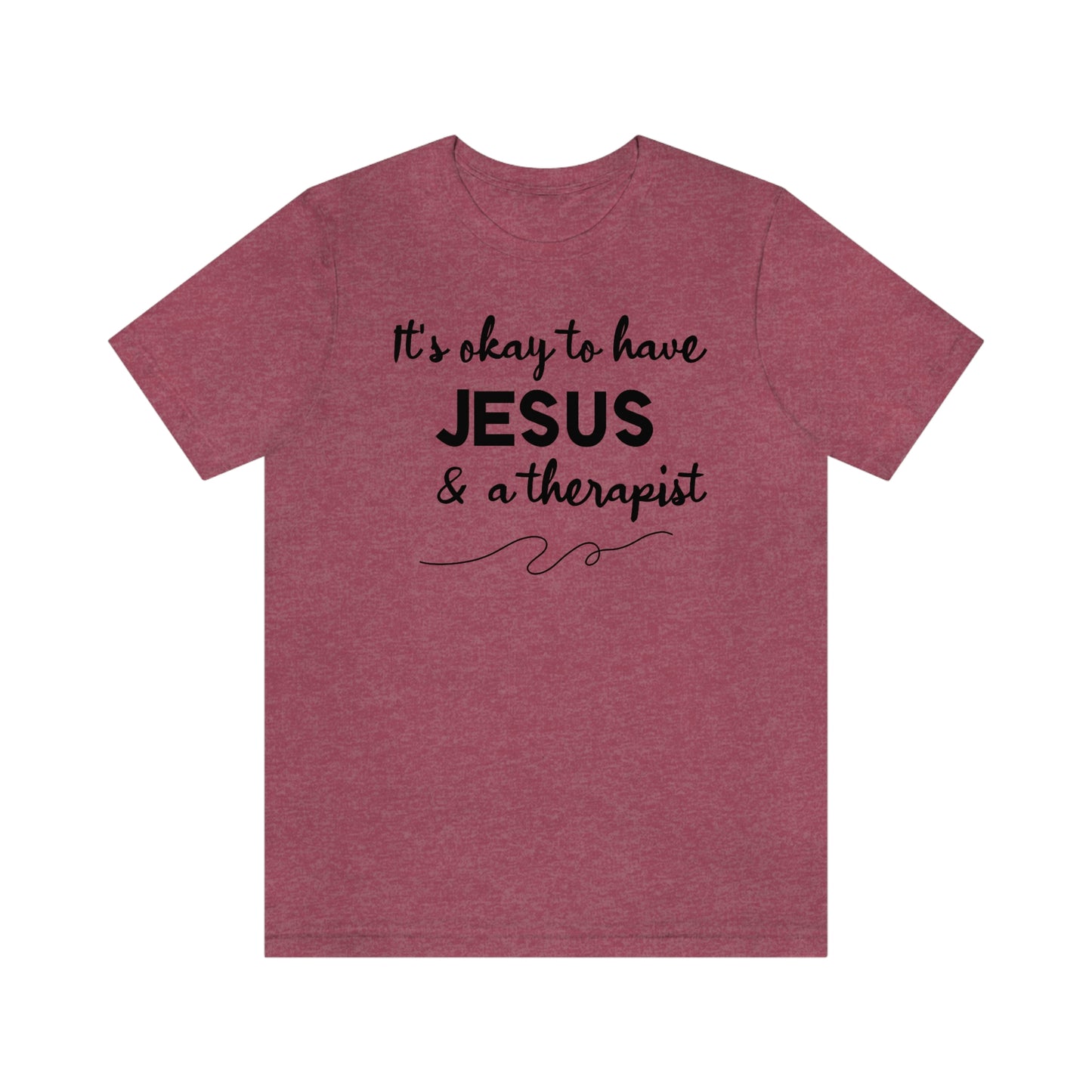 Women's Jesus & A Therapist (Black Text) Short Sleeve T-Shirt