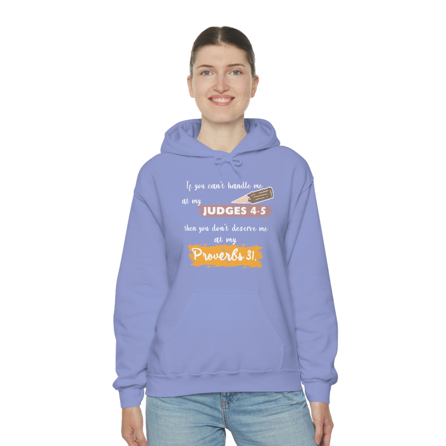 Women's Judges 4-5/Proverbs 31 (White Text) Heavy Blend™ Hooded Sweatshirt