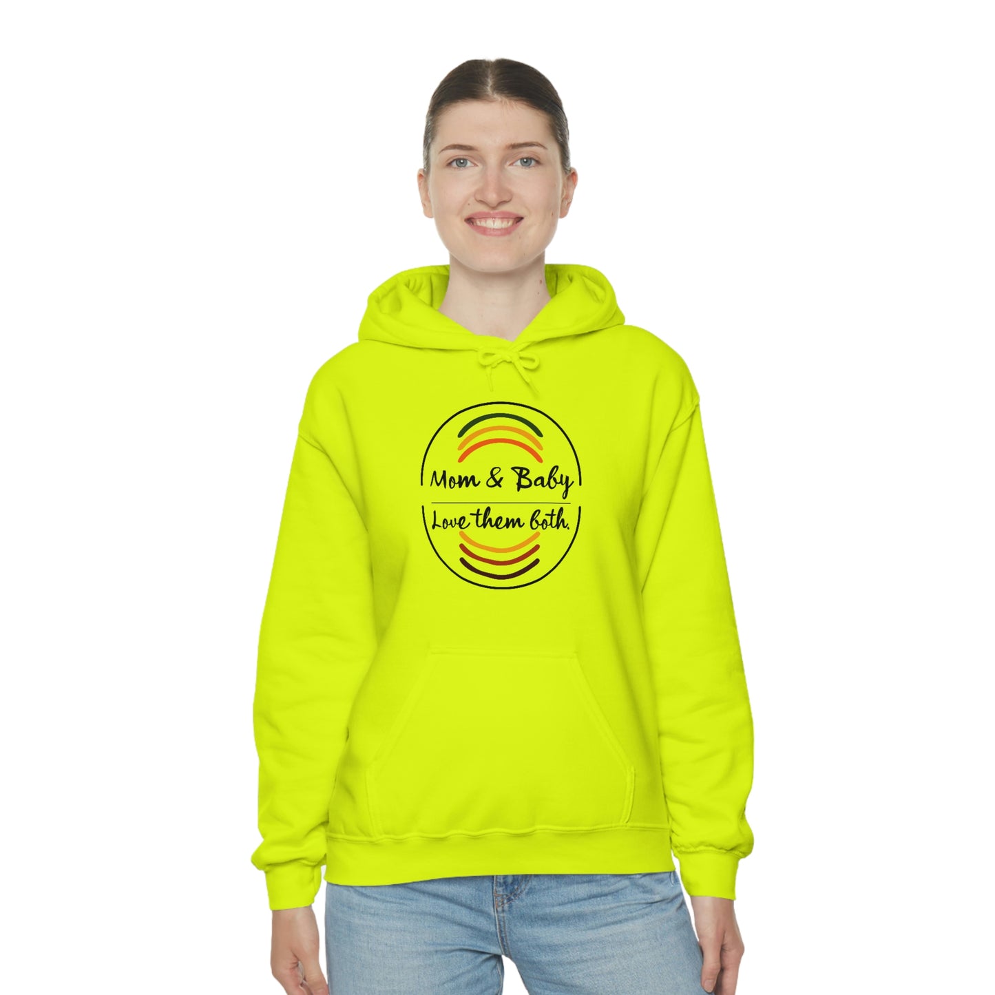 Women's Love Them Both (Black Text) Heavy Blend™ Hooded Sweatshirt