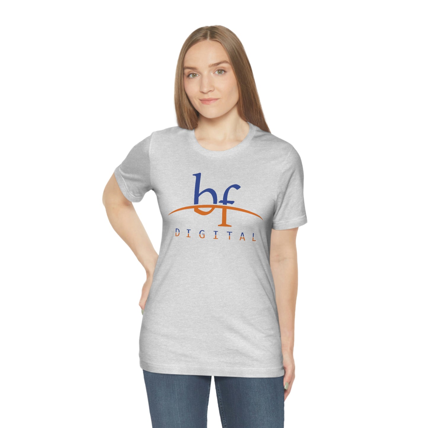 Unisex Blue Fire Digital Network Logo (Blue&Orange) Short Sleeve T-Shirt