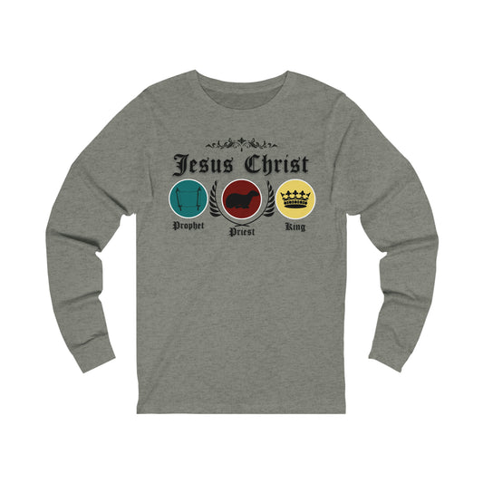 Unisex Prophet, Priest, King (Black) Long Sleeve T-Shirt