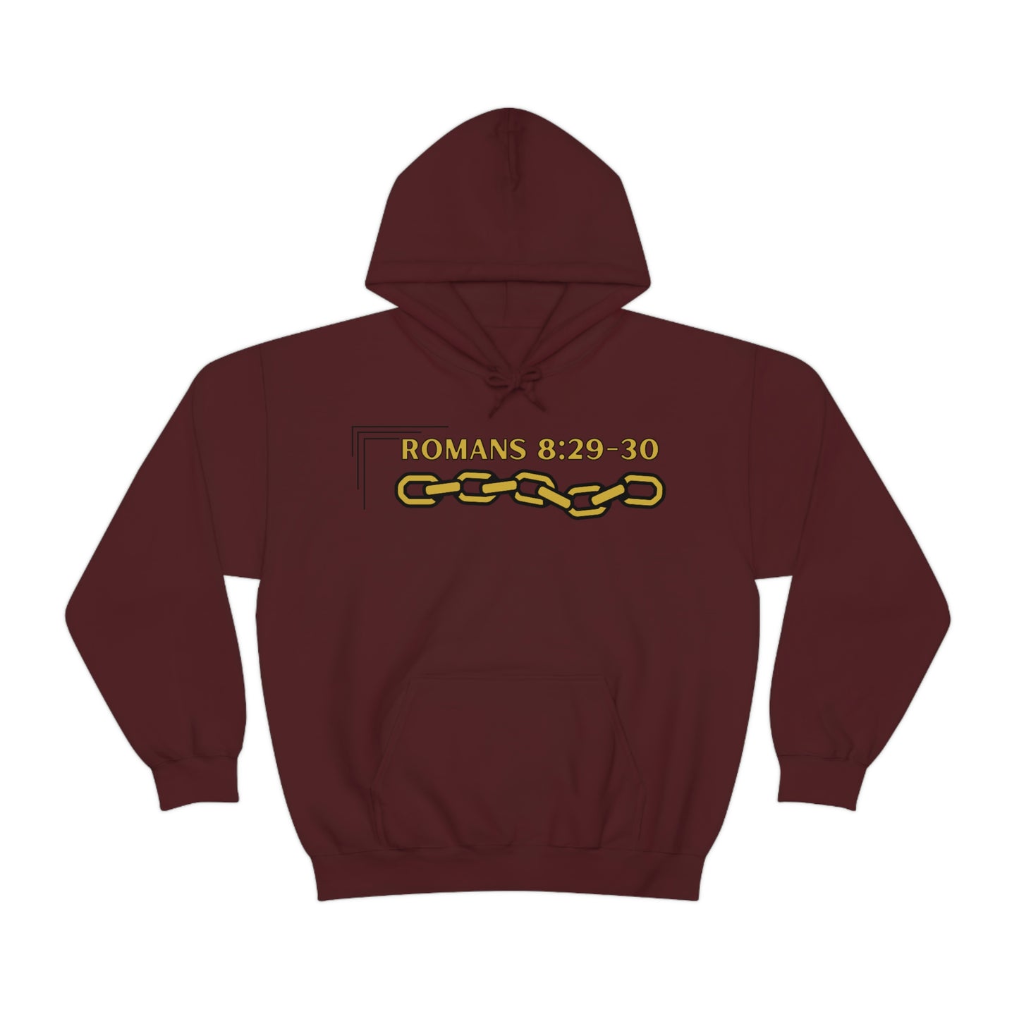 Unisex Golden Chain of Redemption (Romans 8:28-29) [Gold] Heavy Blend™ Hooded Sweatshirt