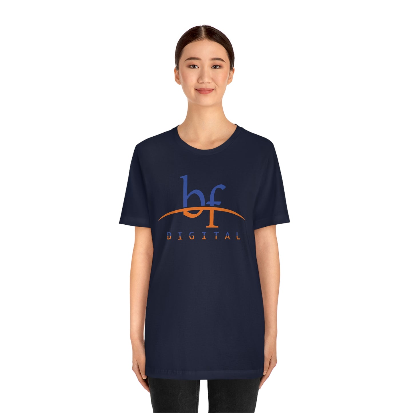 Unisex Blue Fire Digital Network Logo (Blue&Orange) Short Sleeve T-Shirt