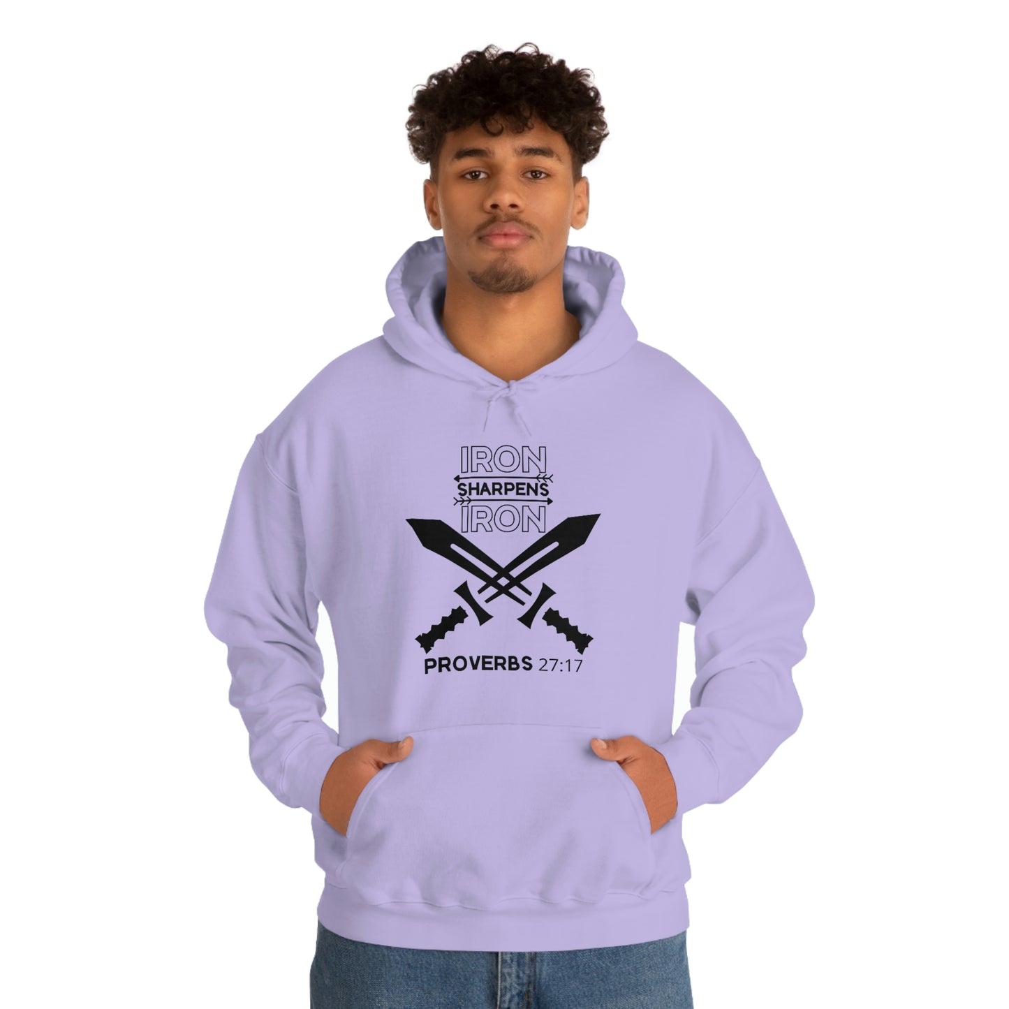 Men's Iron Sharpens Iron (Black Art) Heavy Blend™ Hooded Sweatshirt