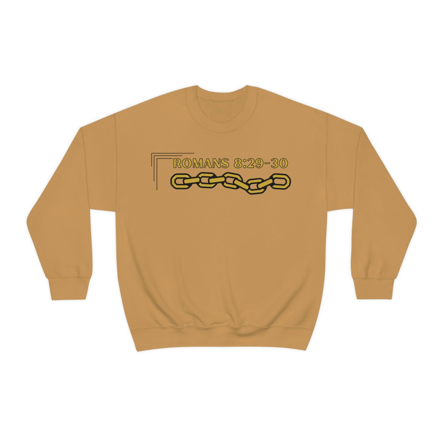 Unisex Golden Chain of Redemption (Romans 8:28-29) [Gold] Heavy Blend™ Crewneck Sweatshirt