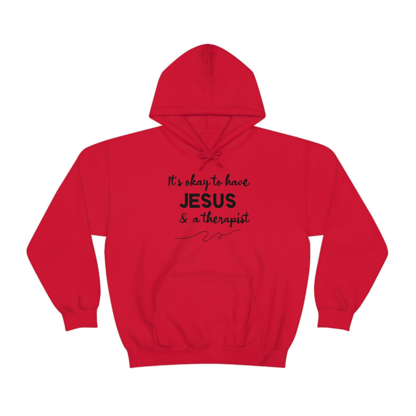 Women's Jesus & A Therapist (Black Text) Heavy Blend™ Hooded Sweatshirt