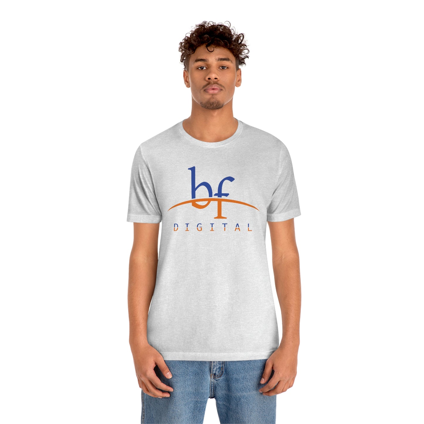 Unisex Blue Fire Digital Network Logo (Blue&Orange) Short Sleeve T-Shirt