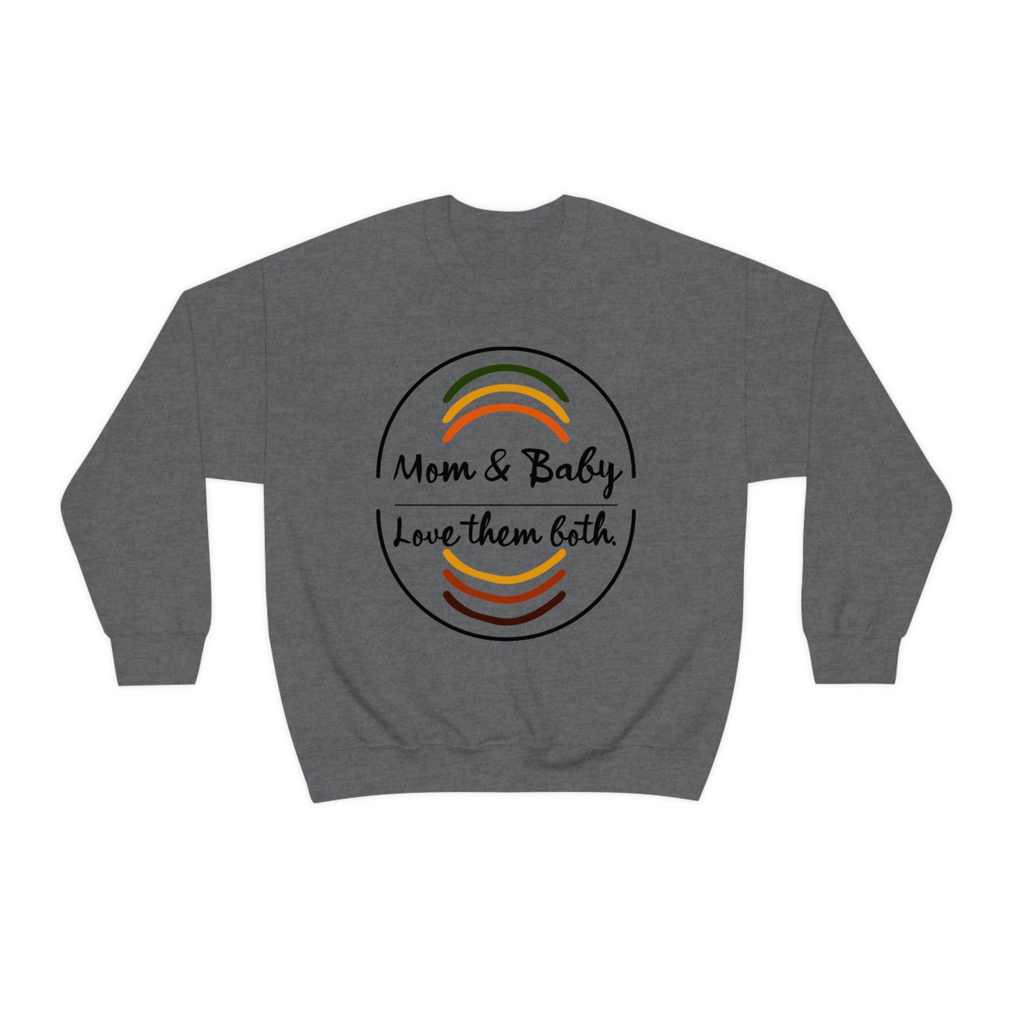 Women's Love Them Both (Black Text) Heavy Blend™ Crewneck Sweatshirt