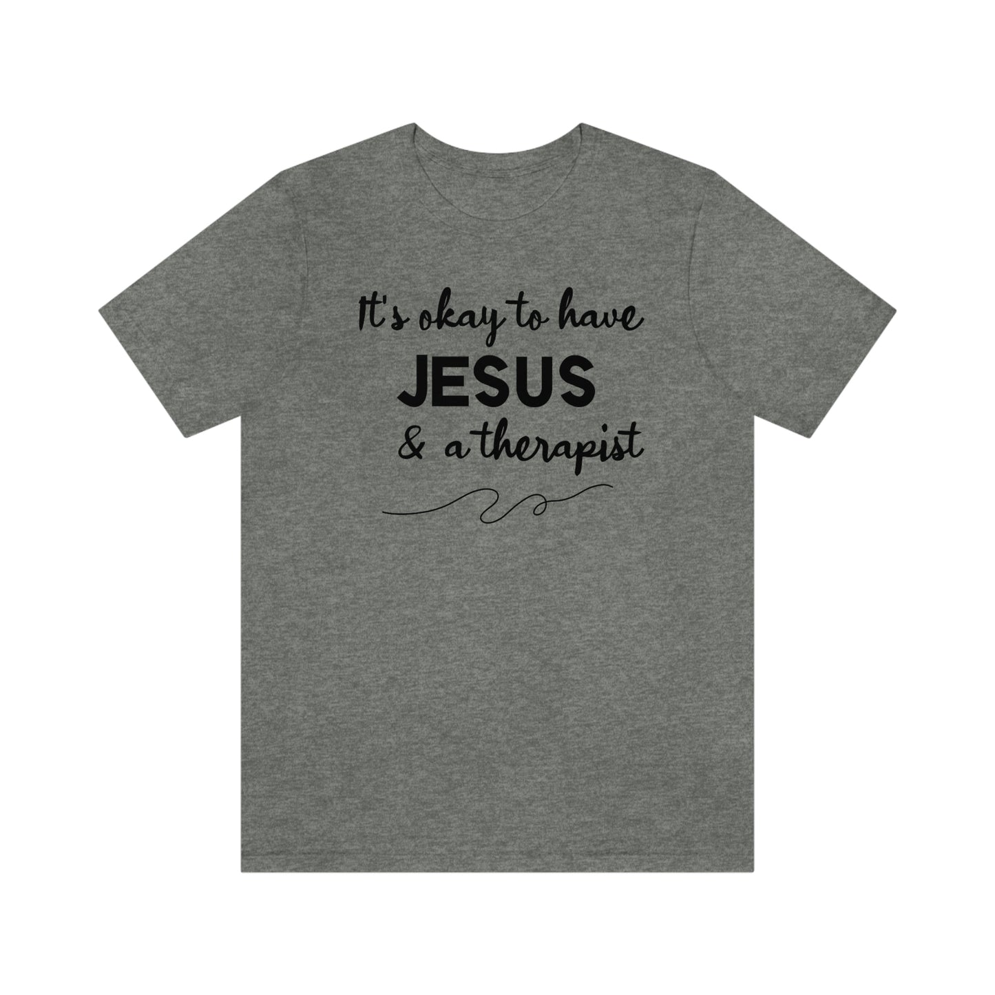 Women's Jesus & A Therapist (Black Text) Short Sleeve T-Shirt