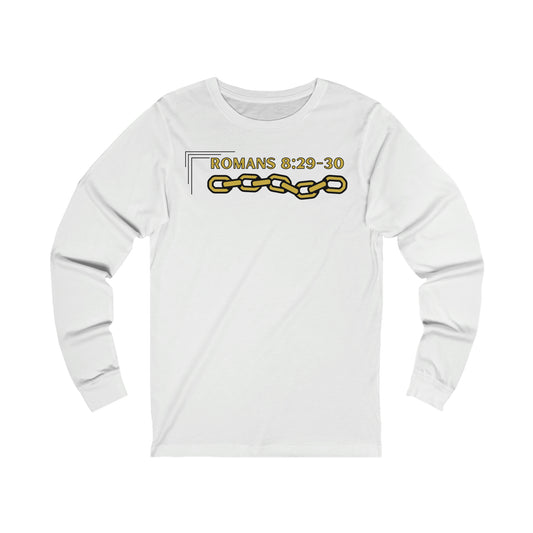 Unisex Golden Chain of Redemption (Romans 8:28-29) [Gold] Long Sleeve T-Shirt