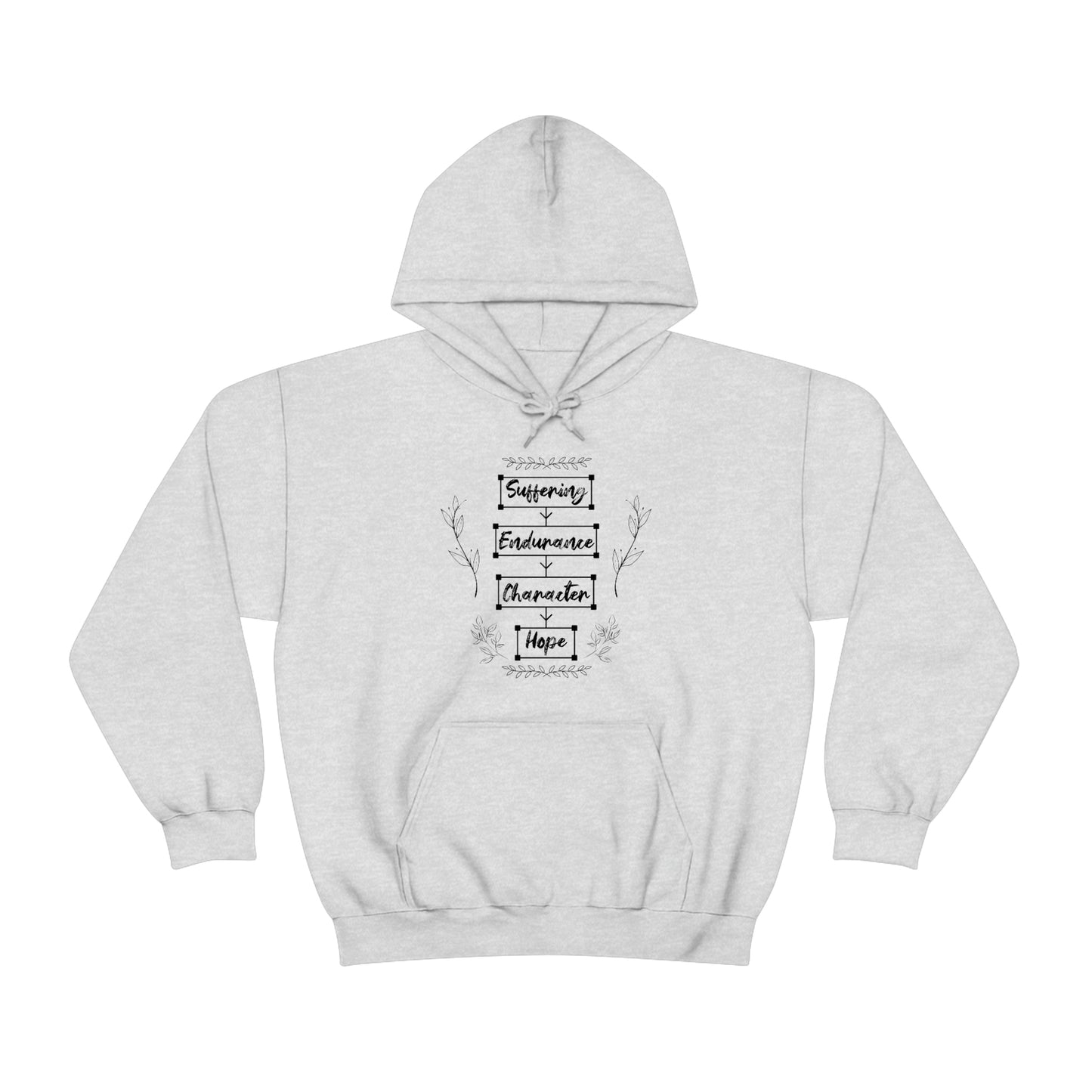 Women's Suffering Produces Hope (Romans 5:4) [Black Text] Heavy Blend™ Hooded Sweatshirt