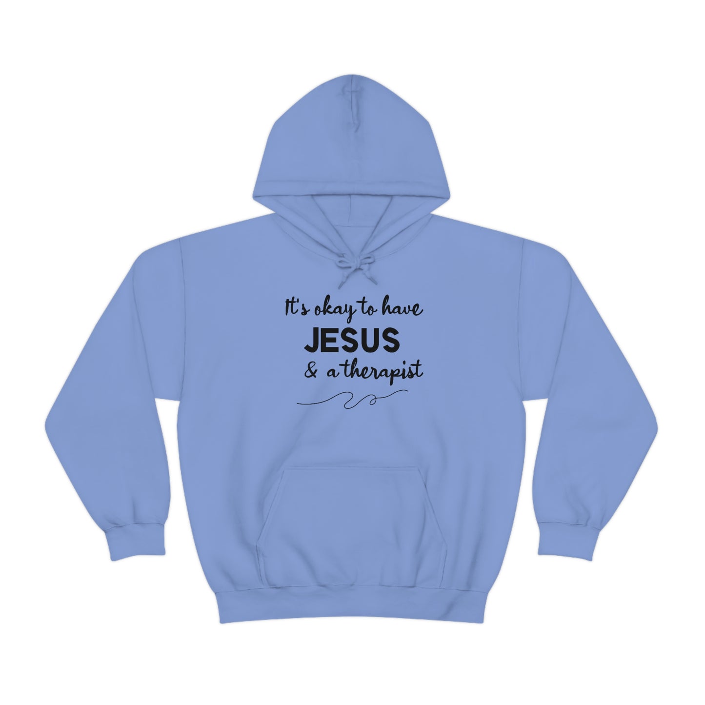 Women's Jesus & A Therapist (Black Text) Heavy Blend™ Hooded Sweatshirt