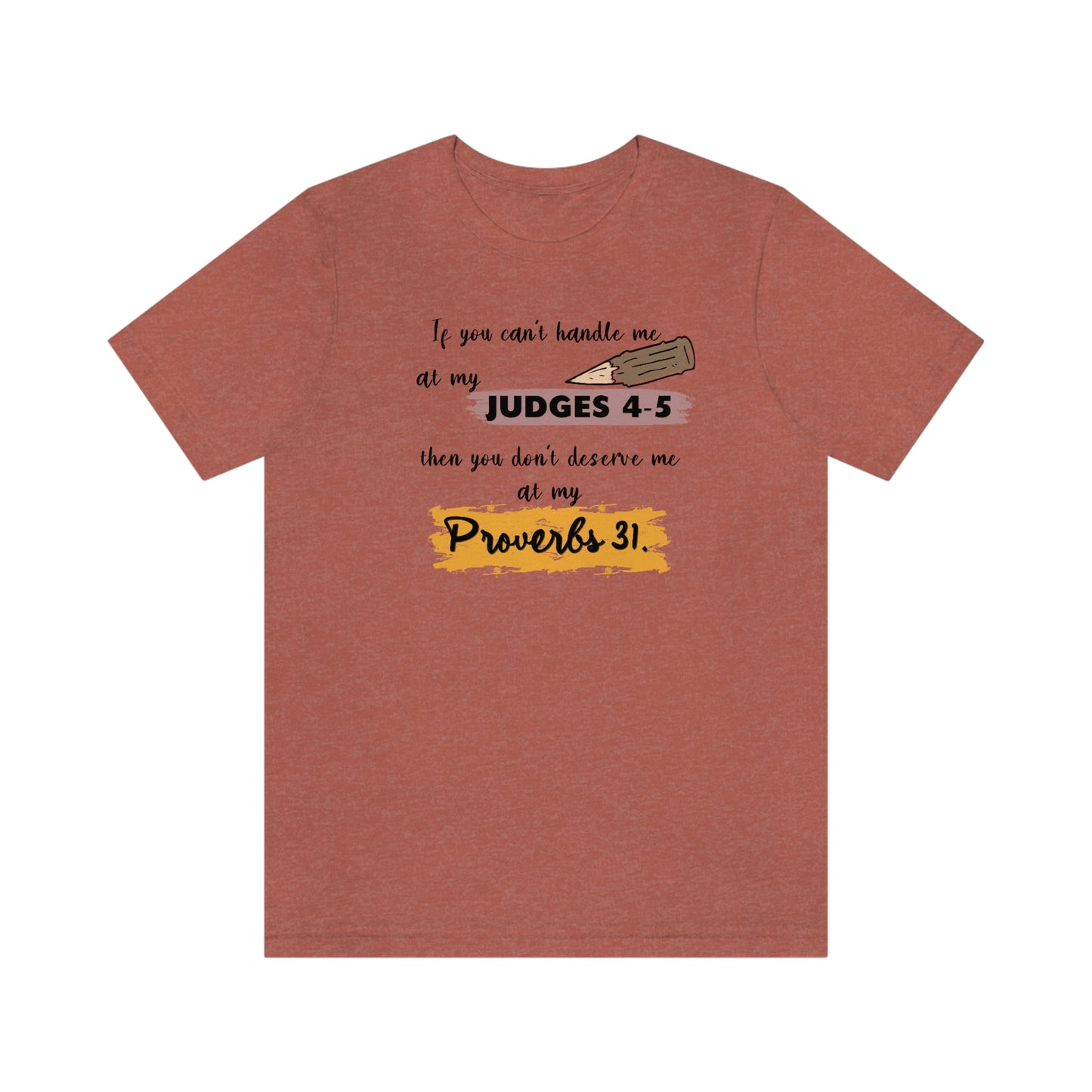 Women's Judges 4-5/Proverbs 31 (Black Text) Short Sleeve T-Shirt